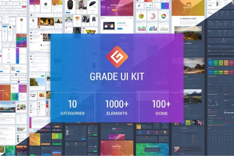 grade-first-image خرید و دانلود Grade UI Kit مجموعه طرح کیت رابط کاربری