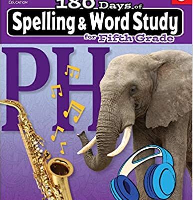 خرید و دانلود نسخه کامل کتاب 180 180 Days of Spelling and Word Study: Grade 5 – Daily Spelling Workbook for Classroom and Home, Cool and Fun Practice, Elementary School Level … Challenging Concepts[2019] –  PDF