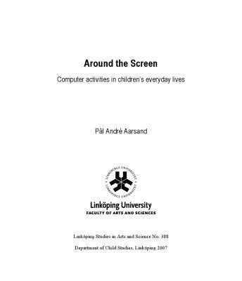 خرید و دانلود نسخه کامل کتاب Around the screen : computer activities in children’s everyday lives