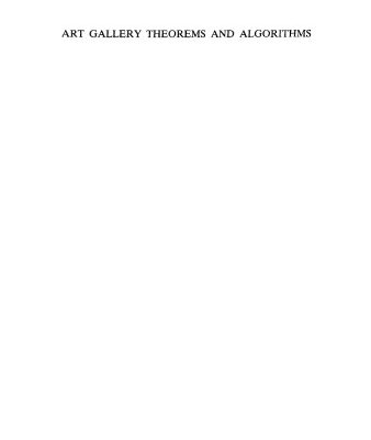 خرید و دانلود نسخه کامل کتاب Art Gallery Theorems and Algorithms