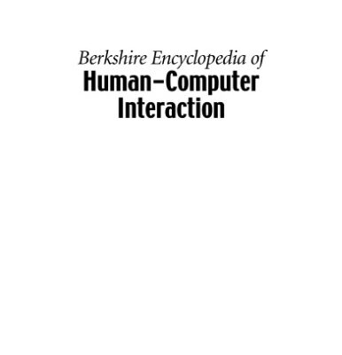 خرید و دانلود نسخه کامل کتاب Berkshire Encyclopedia of Human-Computer Interaction (2 Volume Set)