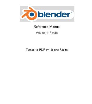 خرید و دانلود نسخه کامل کتاب Blender Reference Manual. Volume 4: Render