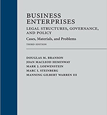 خرید و دانلود نسخه کامل کتاب Business Enterprises–Legal Structures, Governance, and Policy Cases, Materials, and Problems (3rd edition) –  +  pdf