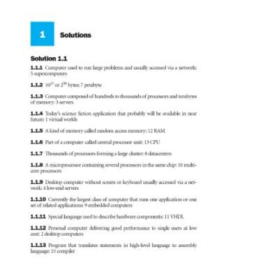 خرید و دانلود نسخه کامل کتاب Computer organization and design 4th ed solutions manual