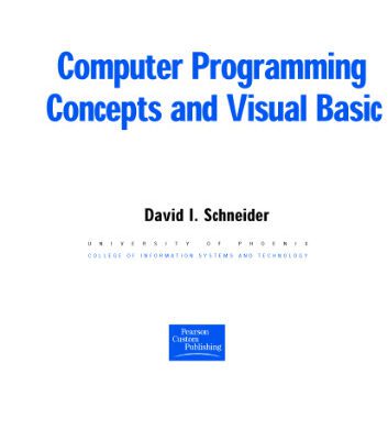خرید و دانلود نسخه کامل کتاب Computer programming concepts and visual basic