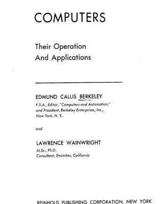 خرید و دانلود نسخه کامل کتاب Computers: their operation and applications