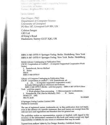 خرید و دانلود نسخه کامل کتاب Cscw: Cooperation or Conflict? (Computer Supported Cooperative Work)