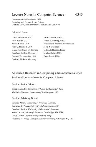 خرید و دانلود نسخه کامل کتاب Distributed Computing: 24th International Symposium, DISC 2010, Cambridge, MA, USA, September 13-15, 2010. Proceedings_6862558ad9ae1.jpeg خرید و دانلود نسخه کامل کتاب Distributed Computing: 24th International Symposium, DISC 2010, Cambridge, MA, USA, September 13-15, 2010. Proceedings