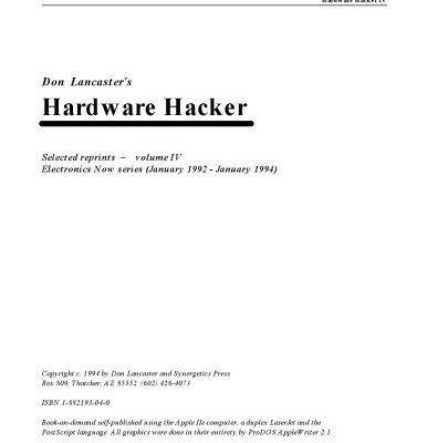 خرید و دانلود نسخه کامل کتاب Hardware hacker. Selected reprints — volume IV
