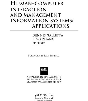 خرید و دانلود نسخه کامل کتاب Human-computer Interaction and Management Information Systems: Applications (Advances in Management Information Systems)