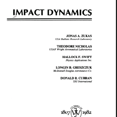 خرید و دانلود نسخه کامل کتاب Impact Dynamics BY Zukas –  Pdf