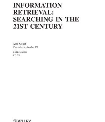 خرید و دانلود نسخه کامل کتاب Information retrieval: Searching in the 21st century