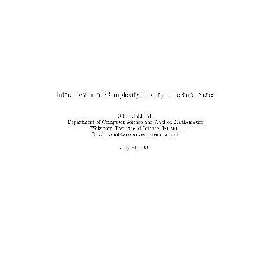 خرید و دانلود نسخه کامل کتاب Introduction to complexity theory, lecture notes