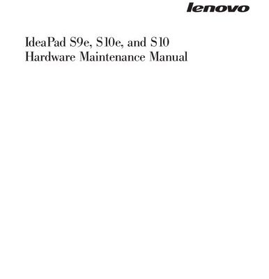 خرید و دانلود نسخه کامل کتاب Lenovo IdeaPad S9e, S10e, and S10 Hardware Maintenance Manual
