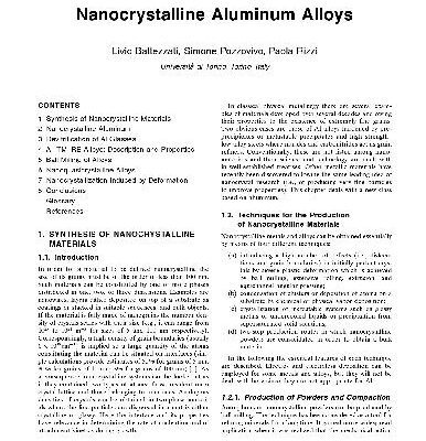 خرید و دانلود نسخه کامل کتاب Nanystalline Aluminum Alloys –  PDF