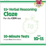 خرید و دانلود نسخه کامل کتاب New 11+ CEM 10-Minute Tests: Verbal Reasoning Cloze – Ages 10-11 Book 2 (with Online Edition) (CGP 11+ CEM) – PDF