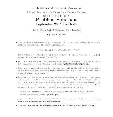 خرید و دانلود نسخه کامل کتاب Probability and Stochastic Processes: A Friendly Introduction for Electrical and Computer Engineers  (solution manual)