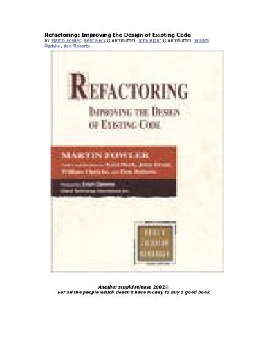 خرید و دانلود نسخه کامل کتاب Refactoring – Improving the Design of Existing Code_68610c2146817.jpeg خرید و دانلود نسخه کامل کتاب Refactoring – Improving the Design of Existing Code