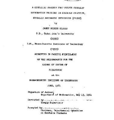 خرید و دانلود نسخه کامل کتاب SAINT: heuristic symbolic integration in freshman calculus [PhD Thesis]