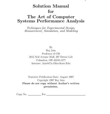 خرید و دانلود نسخه کامل کتاب Solution Manual for The Art of Computer Systems Performance by Raj Jain