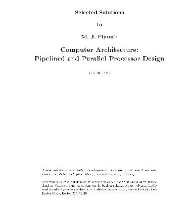 خرید و دانلود نسخه کامل کتاب Solutions manual to Computer Architecture Pipelined and Parallel Processor Design