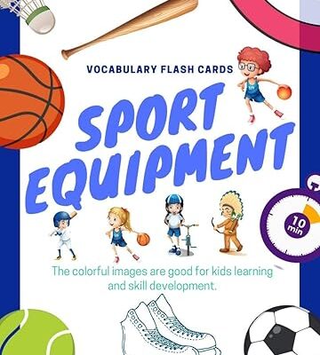 خرید و دانلود نسخه کامل کتاب Sports equipment Flashcards vocabulary for Kids : Flashcards of sports equipment for Kids and Preschools for Learning & Skill Development –  +  PDF