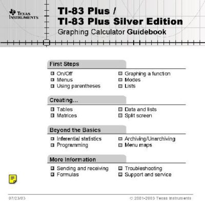 خرید و دانلود نسخه کامل کتاب TI-83 Plus graphing calculator – Guidebook
