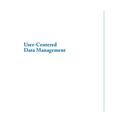 خرید و دانلود نسخه کامل کتاب User-Centered Data Management
