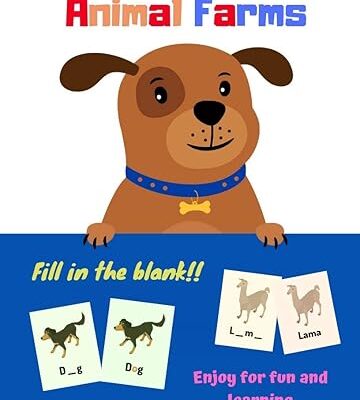 خرید و دانلود نسخه کامل کتاب Vocabulary Flash Cards Cartoon Animals Farm: Fill in blank word kind of animal farm for Kids and Preschools for Learning & Skill Development – + PDF