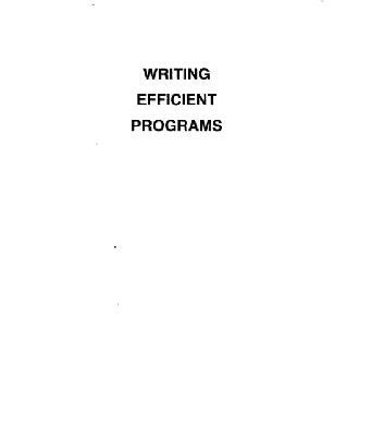 خرید و دانلود نسخه کامل کتاب Writing efficient programs