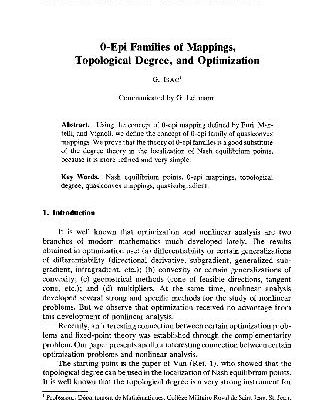 خرید و دانلود نسخه کامل کتاب 0 – Epi families of mappings, topological degree, and optimization