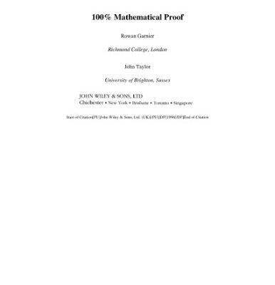 خرید و دانلود نسخه کامل کتاب 100% Mathematical Proof