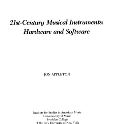 خرید و دانلود نسخه کامل کتاب 21st-Century Musical Instruments. Hardware and Software