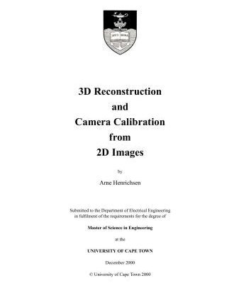 خرید و دانلود نسخه کامل کتاب 3D Reconstruction and Camera Calibration from 2D Images