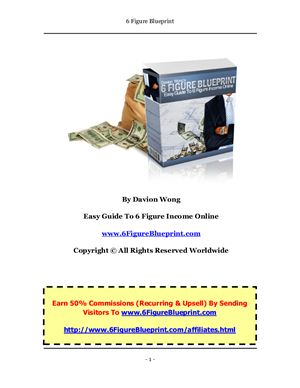 خرید و دانلود نسخه کامل کتاب 6 figure blueprint. Easy guide to 6 figure income online