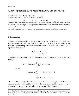 خرید و دانلود نسخه کامل کتاب 699-approximation algorithm for Max-Bisection