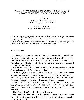 خرید و دانلود نسخه کامل کتاب A bad network problem for the simplex method and other minimum cost flow algorithms