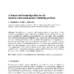 خرید و دانلود نسخه کامل کتاب A branch-and-bound algorithm for the resource-constrained project scheduling problem