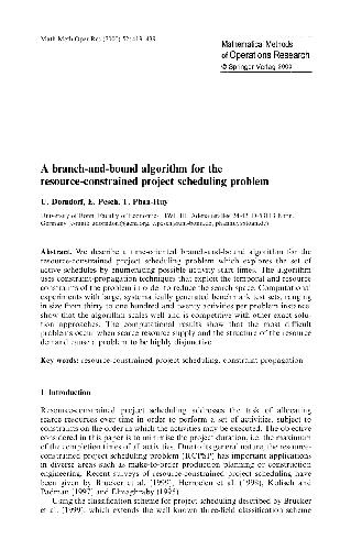 خرید و دانلود نسخه کامل کتاب A branch-and-bound algorithm for the resource-constrained project scheduling problem_68658bd60a8aa.jpeg خرید و دانلود نسخه کامل کتاب A branch-and-bound algorithm for the resource-constrained project scheduling problem