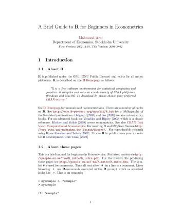 خرید و دانلود نسخه کامل کتاب A Brief Guide to R for Beginners in Econometrics