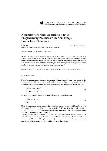 خرید و دانلود نسخه کامل کتاب A Bundle Algorithm Applied to Bilevel Programming Problems with Non-Unique Lower Level Solutions_686559a25e079.jpeg خرید و دانلود نسخه کامل کتاب A Bundle Algorithm Applied to Bilevel Programming Problems with Non-Unique Lower Level Solutions