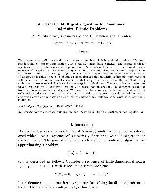 خرید و دانلود نسخه کامل کتاب A Cascadic Multigrid Algorithm for Semilinear Indefinite Elliptic Problems