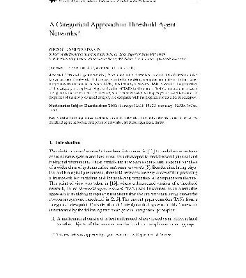 خرید و دانلود نسخه کامل کتاب A Categorical Approach to Threshold Agent Networks