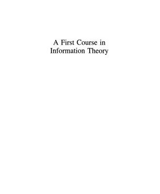 خرید و دانلود نسخه کامل کتاب A First Course in Information Theory