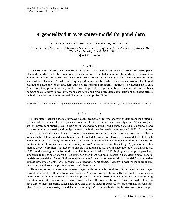 خرید و دانلود نسخه کامل کتاب A generalized moverstayer model for panel data