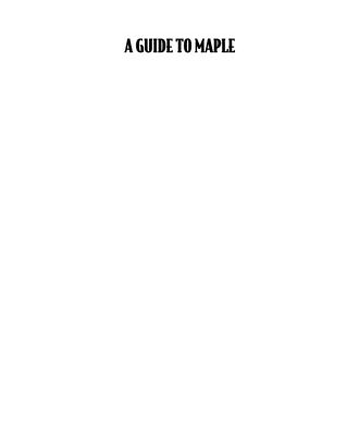 خرید و دانلود نسخه کامل کتاب A Guide to Maple