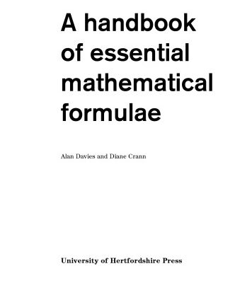 خرید و دانلود نسخه کامل کتاب A Handbook of Essential Mathematical Formulae