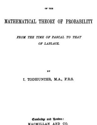 خرید و دانلود نسخه کامل کتاب A History of the mathematical theory of probability from the time of Pascal to that of Laplace