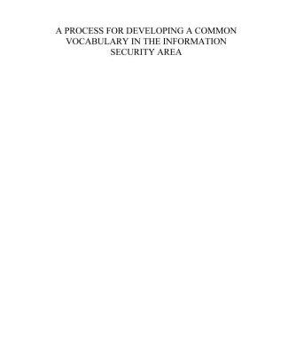 خرید و دانلود نسخه کامل کتاب A Process for Developing a Common Vocabulary in the Information Security Area