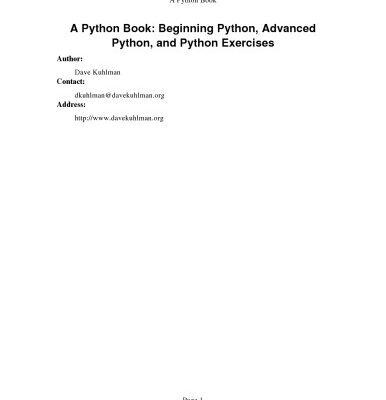 خرید و دانلود نسخه کامل کتاب A Python Book: Beginning Python, Advanced Python, and Python Exercises
